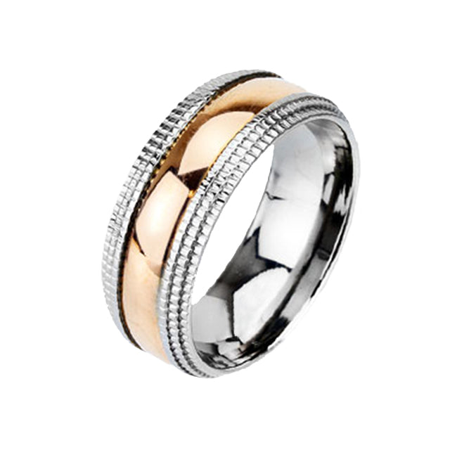 Rose Gold Diamond - FINAL SALE Rose Gold IP On Solid Titanium With Etched Edges