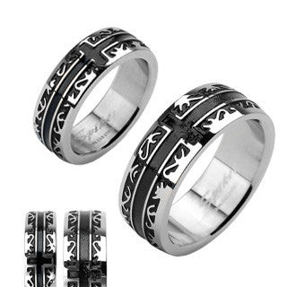 Oracle - FINAL SALE Mesmerizingly Deep Black Band High Polished Stainless Steel Ring