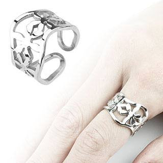 Flora - FINAL SALE Wavy Flower Stainless Steel Design Comfort-Fit Ring