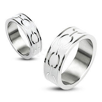 Moon Dust - FINAL SALE Color Of Abundance Both Spiritual and Physical Silver and White Stainless Steel Band