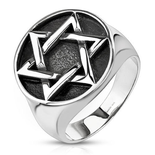 Star of David - FINAL SALE Star of David medallion stainless steel men’s signet ring