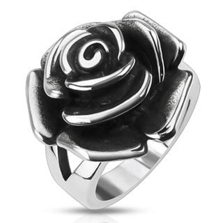 Steel Rose - FINAL SALE Rose Design Cast Stunning Stainless Steel Comfort-Fit Ring