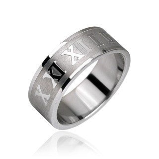 Sundial - FINAL SALE Roman Numerals Flaunts Classy Matte Finish Stainless Steel Comfort Fit Band