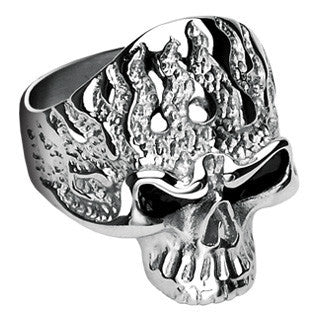 Ghost Rider - FINAL SALE Limited Availability, Movie Inspired Dangerous Looking Black and Stainless Steel ComfortFit Ring