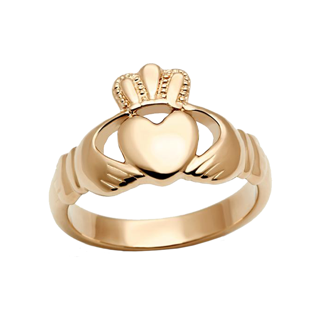 Rose Gold Claddagh - Rose Gold Stainless Steel Traditional Irish Ring Design