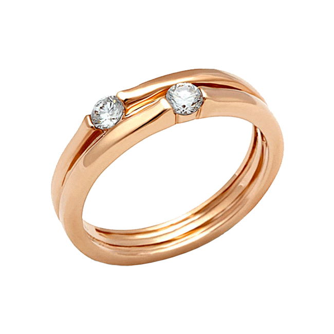 Rose Marie - A Statement Rose Gold Stainless Steel Ring and Cubic Zirconia Stones