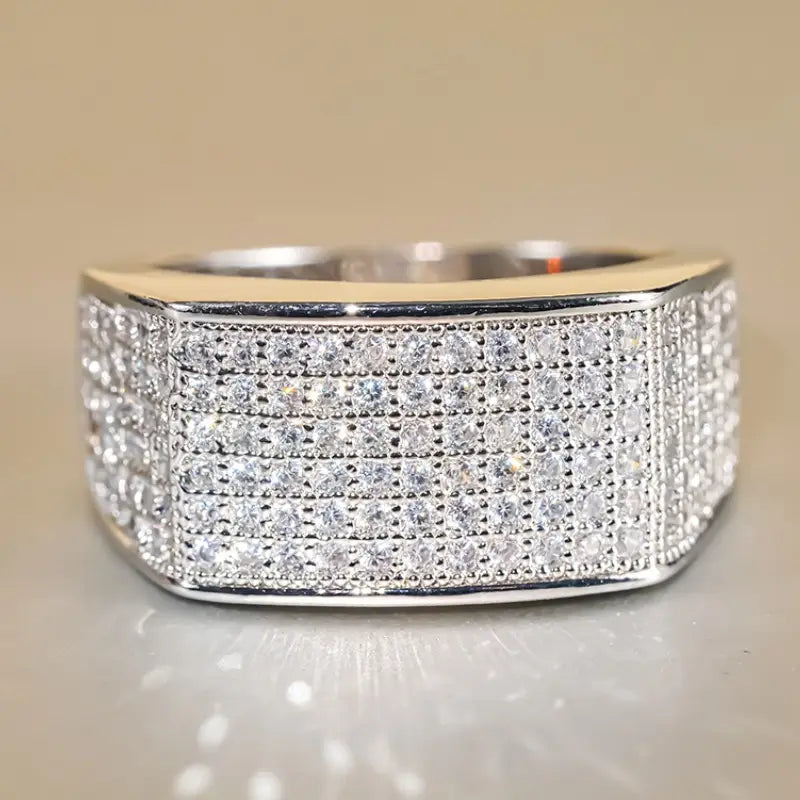 The Monarch - Men's Stainless Steel High Polished CZ Statement Ring