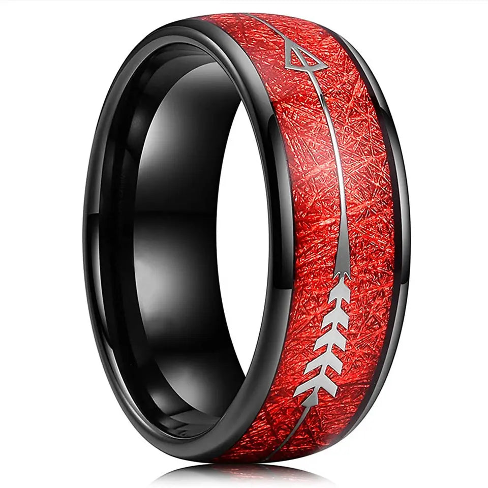 Redline - Men's Black 8mm Silicone Ring with Red Center
