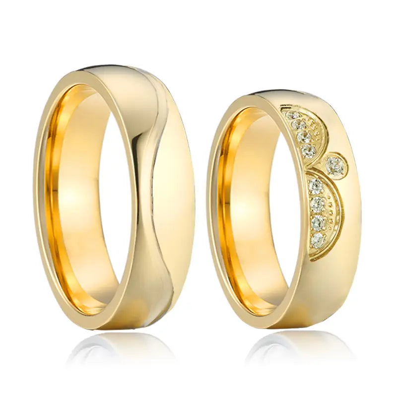 Forevermore - Stainless Steel Gold Ion Plated Women's CZ Ring