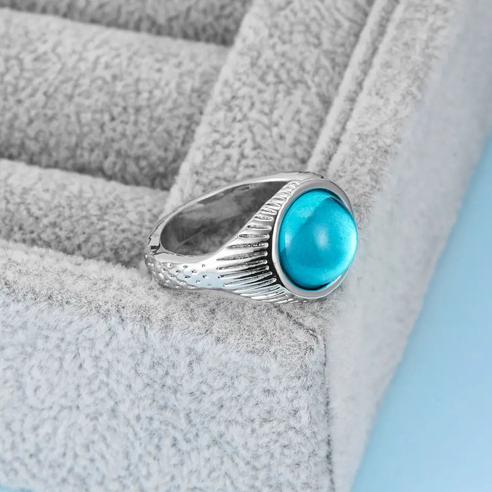 Sea Energy - Stainless Steel Sea Blue Ring