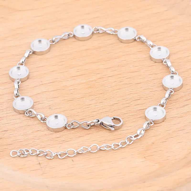 Only You In Silver Bracelet - Bezel Set Round CZ on Stainless Steel IP Hinged Bangle Bracelet