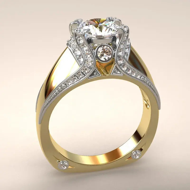 Francesca - Women's Stainless Steel Ring Gold Ion-Plated Ring with 2.75 CT. Eq. Marquise Cut CZ Stone