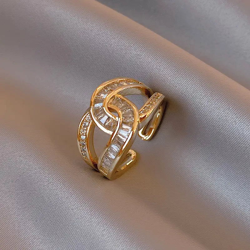 Statement Chevron - Women's Stainless Steel Chevron Fashion Ring