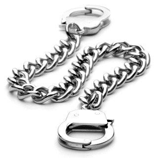 Under Arrest Bracelet - Fun novelty silver stainless steel handcuff design bracelet