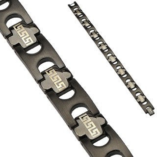 Unify - FINAL SALE Intellectual Style Tribal Design Stainless Steel Black Bracelet