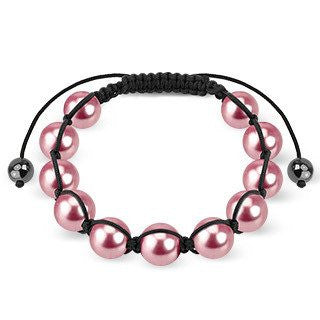 Universal Love - Pink Beads Traditional Buddhist Shamballa Bracelet.