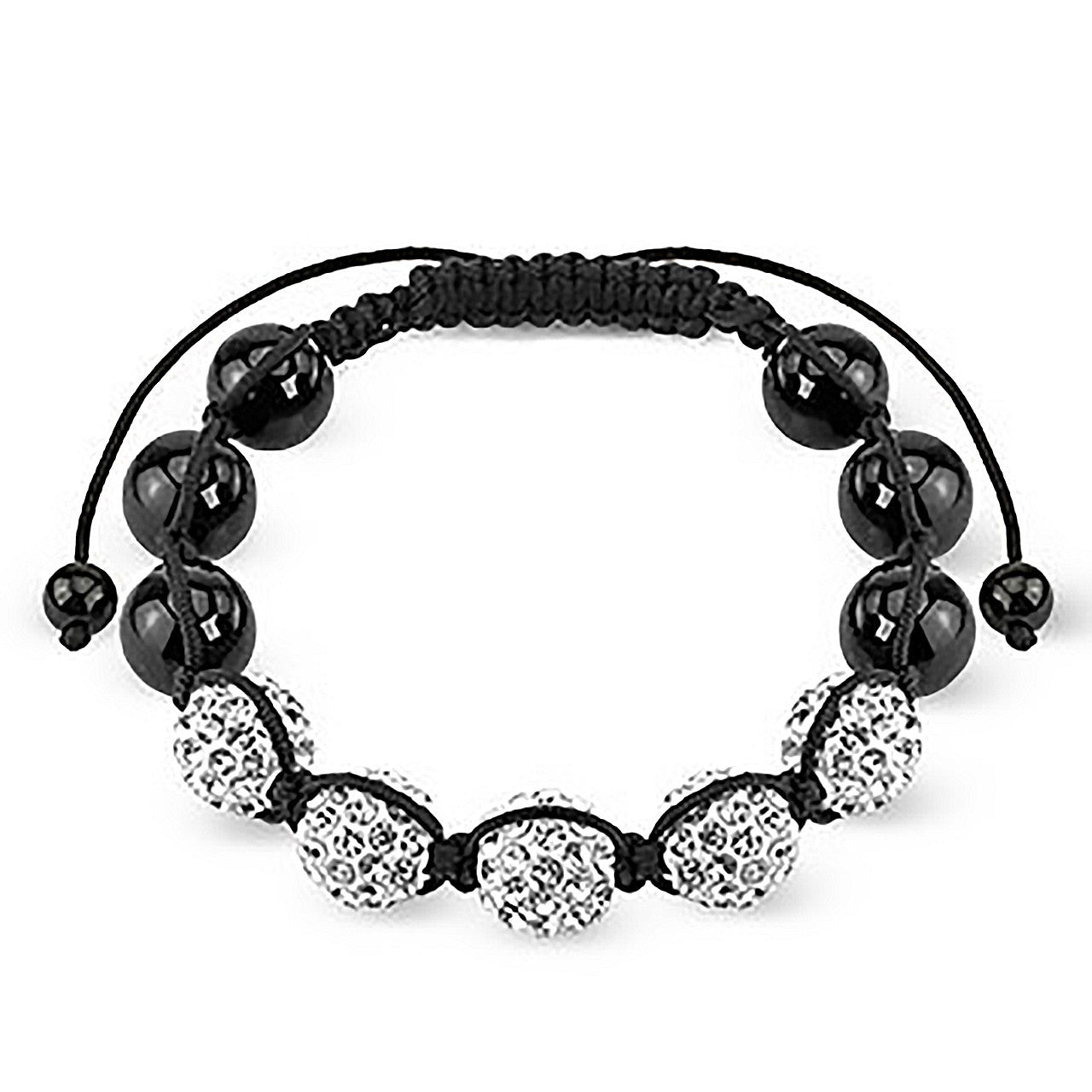 Balanced Buddha - FINAL SALE Black and White Beads Resembling Day and Night Shamballa Bracelet