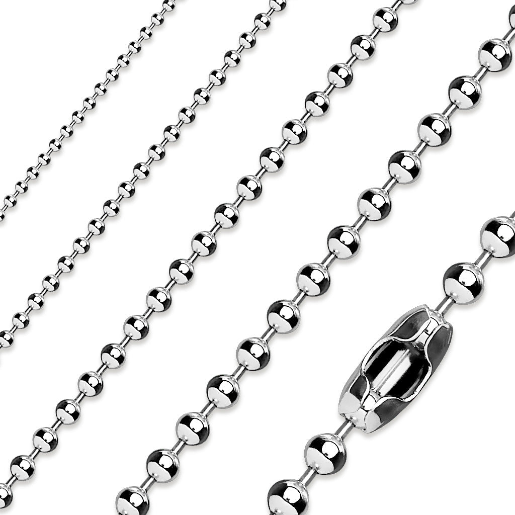 Classic Silver Ball Chain - 18" Stainless Steel Ball Chain Necklace