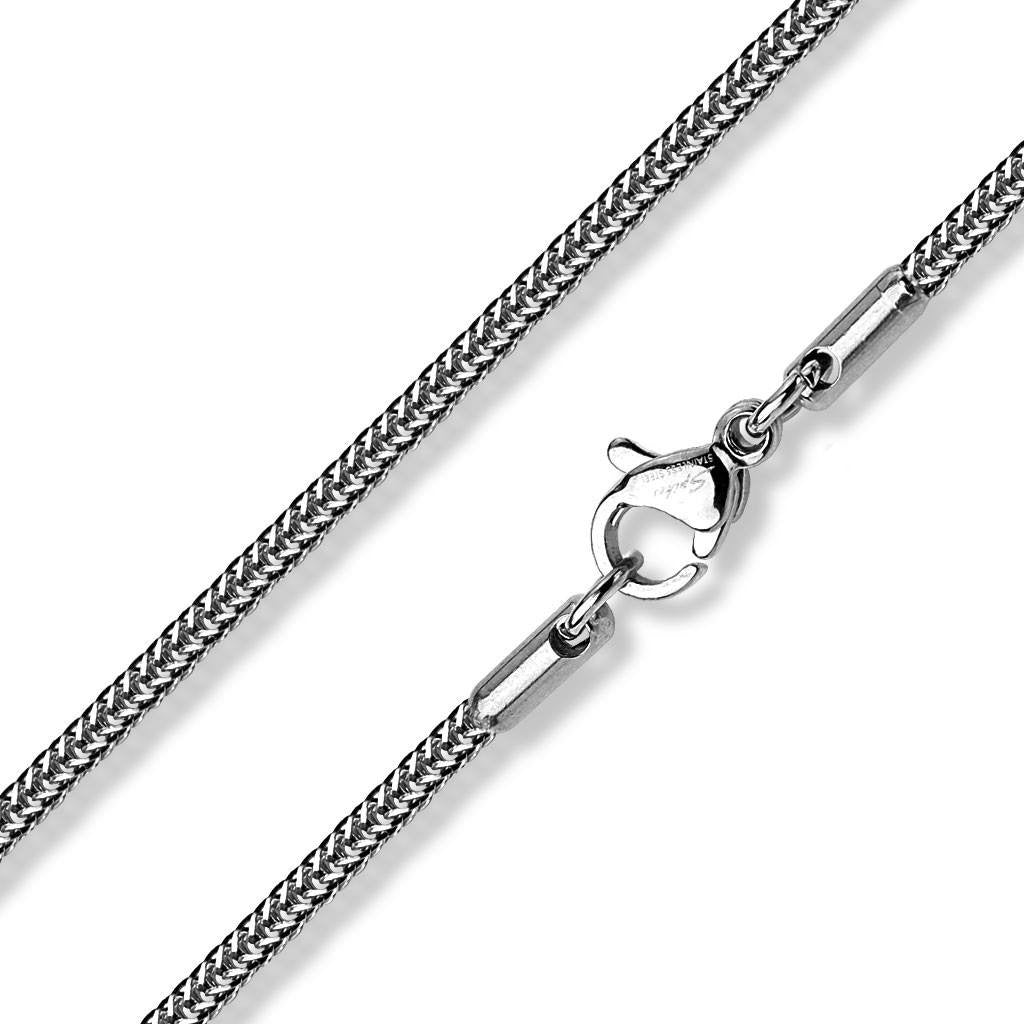 Stainless Steel Square Snake Chain - 435mm Long Stainless Steel Necklace