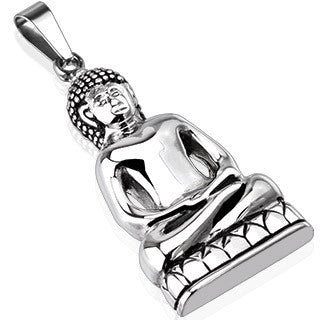 Buddha Meditation - Stainless Steel Meditating Buddha Pendant