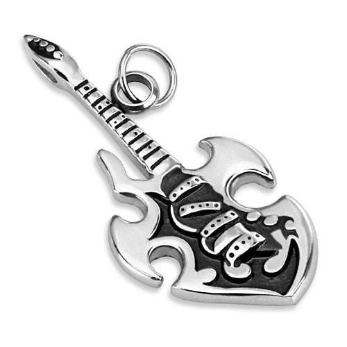 Rock Star - Stainless Steel Guitar Shaped Pendant
