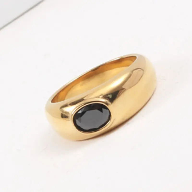 Ethereal in Black - Men's Arrow Diagonal Cut Black PVD Stainless Steel Ring