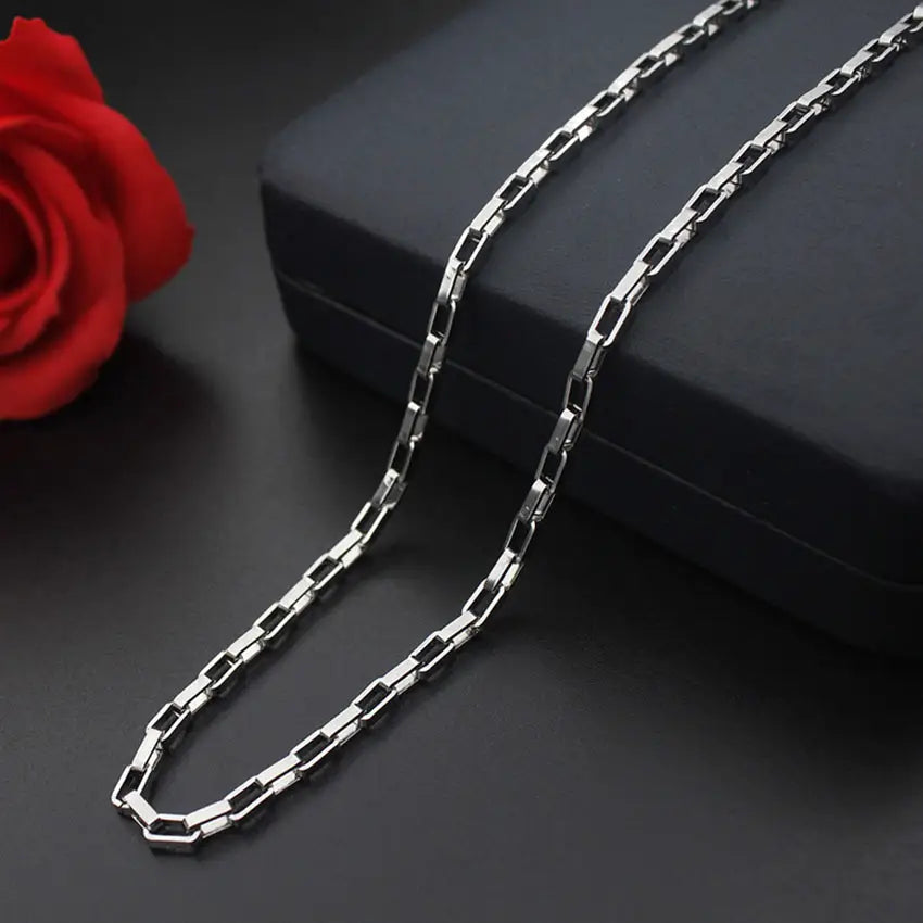Round Box Chain - Unisex Stainless Steel 19 Inch Box Chain