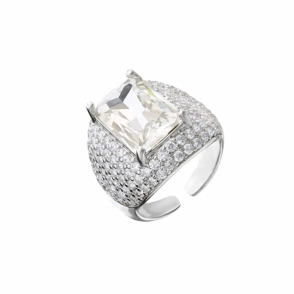 Sweeter Than Fiction - 1.28 CT. Equivalent Round Cut Center Stone And Gold Stainless Steel Band
