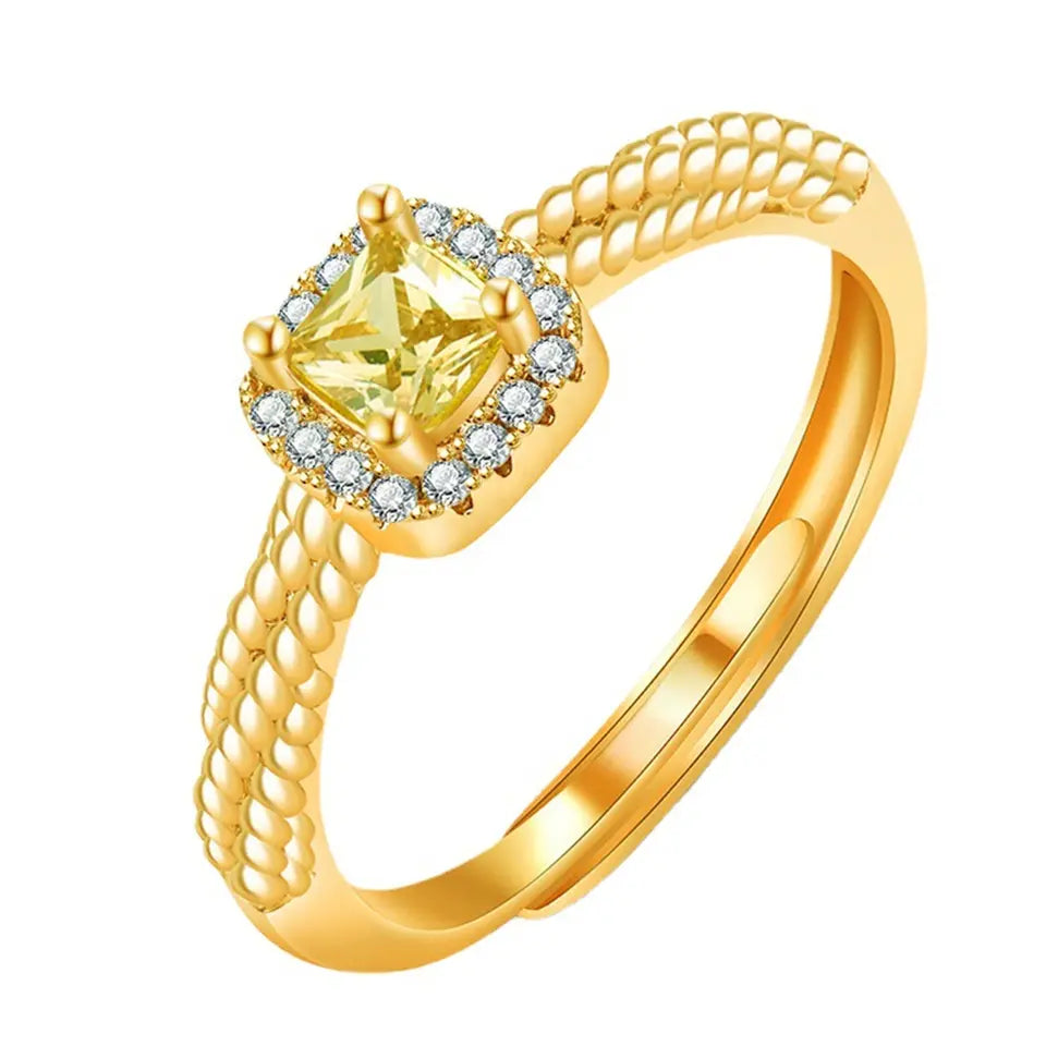 Tangled With Shine - Women's Stainless Steel Twisted Style Clear CZ Eternity Ring