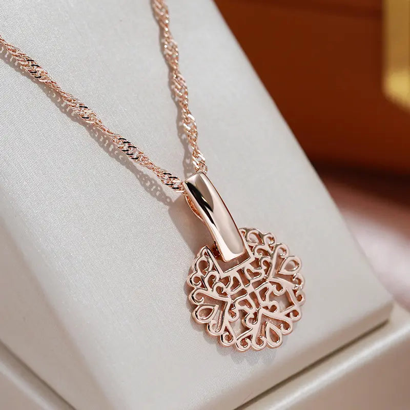 Simone Rose Gold Necklace - Women's Rose Gold Plated CZ Pendant Necklace