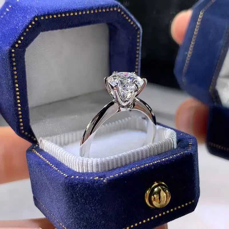 Silver Adornment - Women's Stainless Steel Clear CZ Solitaire Engagement Ring