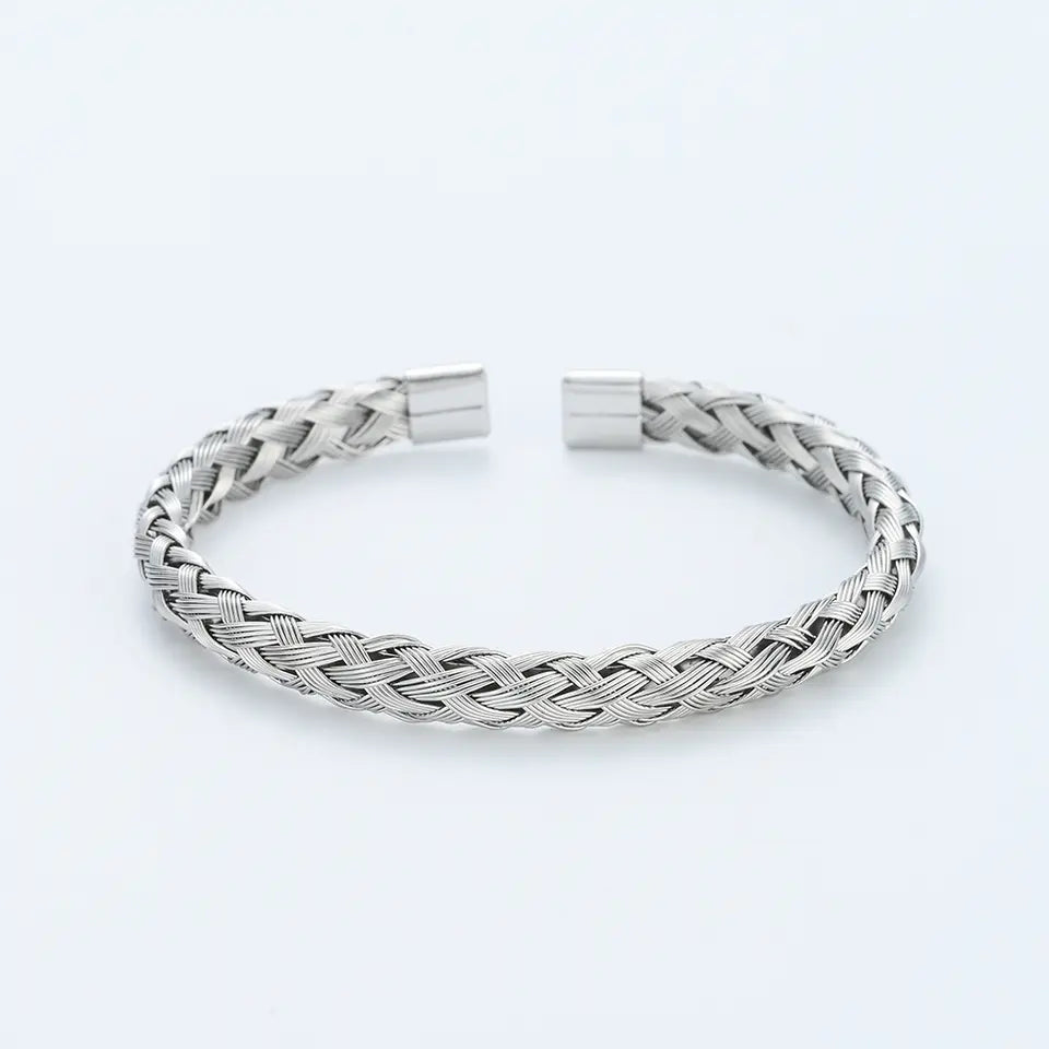 Simply Silver Bangle - Simple Stainless Steel IP Bangle Bracelet