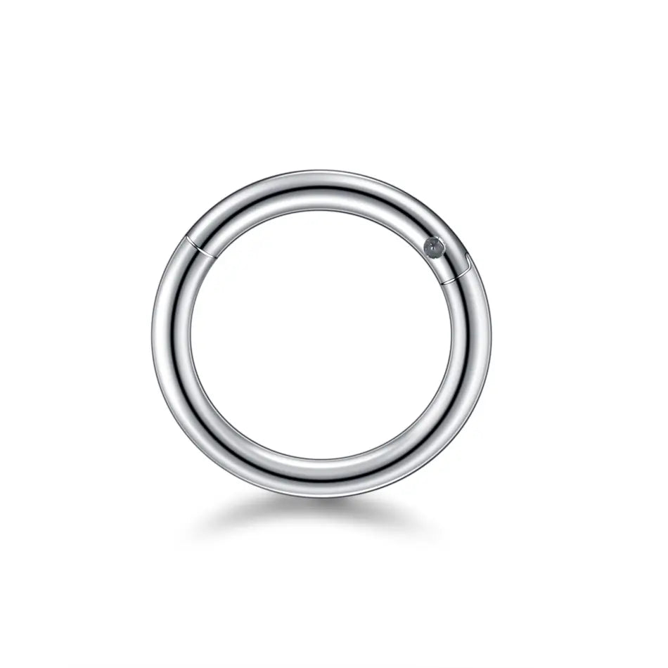 Seamless Hoop - Women's Stainless Steel Hinge Hoop Earrings