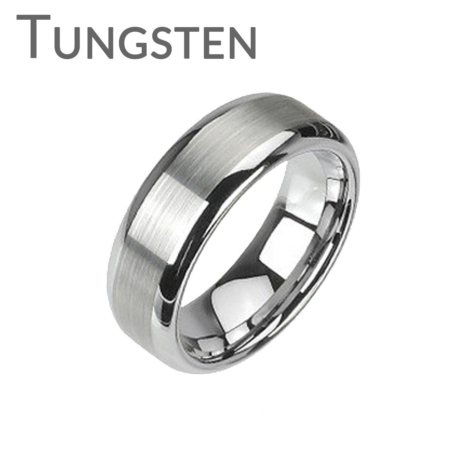 Silver Spark - FINAL SALE Unique Elegant Work Brushed Tungsten Carbide Comfort Fit Ring