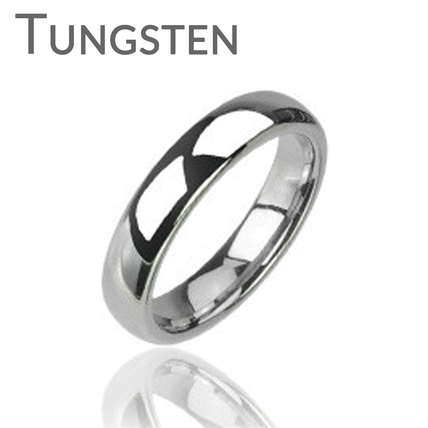 Silver Tradition Tungsten Wedding Band - FINAL SALE Tungsten Carbide Shiny Finish Traditional Wedding Band