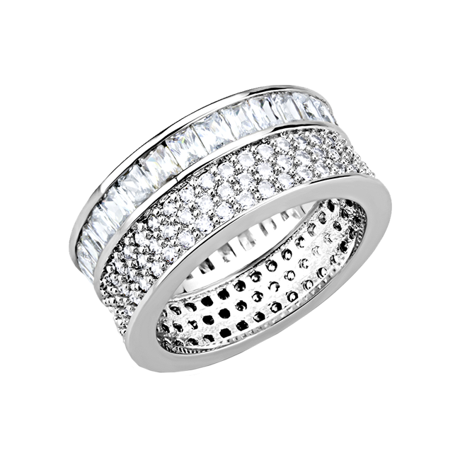 A Magnificent Women's Stainless Steel Rhodium Plated Ring