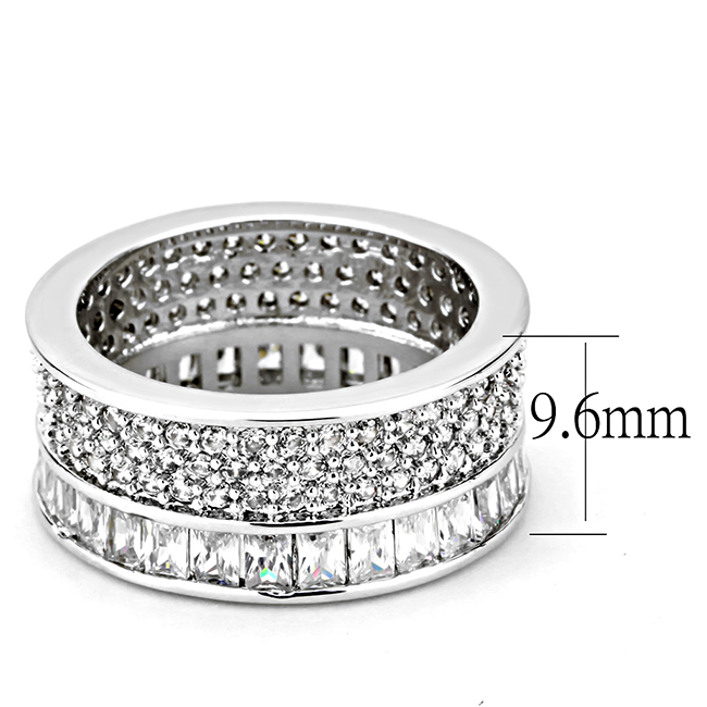 Stardust - A Magnificent Women's Stainless Steel Rhodium Plated Ring with AAA Grade Clear CZ Stones