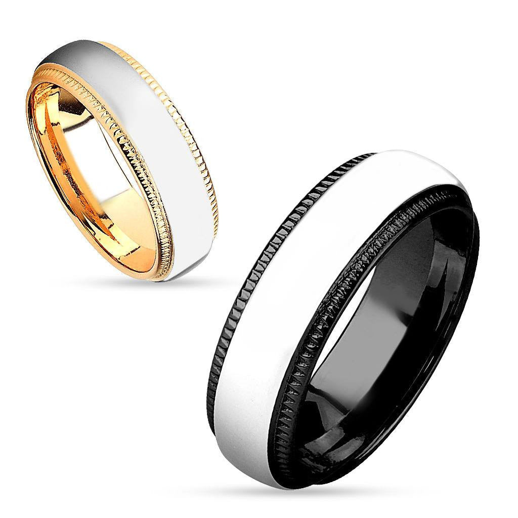 Steel Made Love - Two Tone IP Stainless Steel Couples Ring