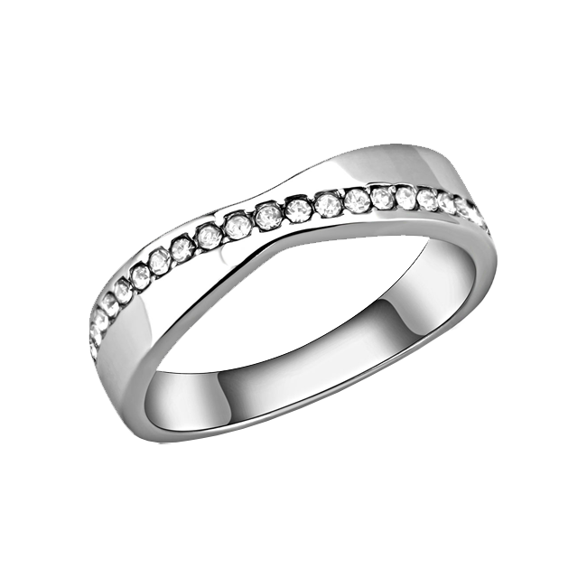 Only Yours - Women's Stainless Steel Ring High Polished No Plating Clear CZ Ring