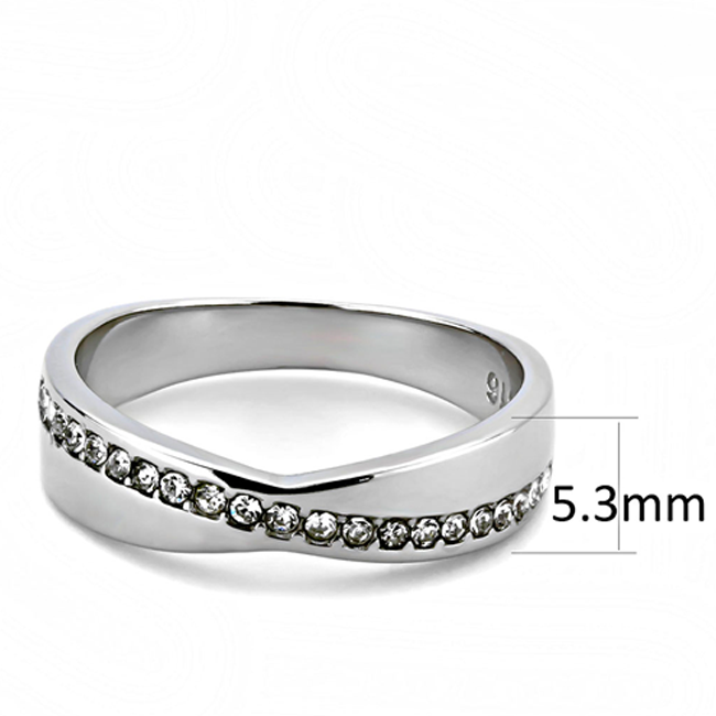 Only Yours - Women's Stainless Steel Ring High Polished No Plating Clear CZ Ring