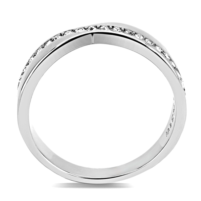 Only Yours - Women's Stainless Steel Ring High Polished No Plating Clear CZ Ring
