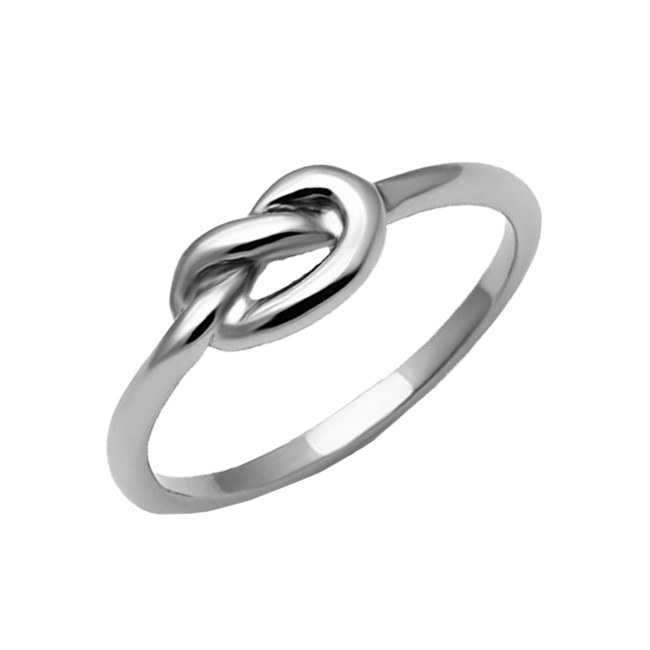 Tied Together - Women's Delicate High Polished Stainless Steel Ring