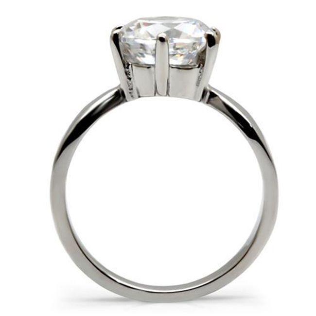 Timeless - A Breathtaking Stainless Steel Engagement Ring With A Cubic Zirconia 3.35 CT. Eq. Stone