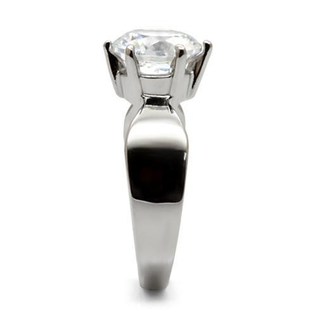 Timeless - A Breathtaking Stainless Steel Engagement Ring With A Cubic Zirconia 3.35 CT. Eq. Stone