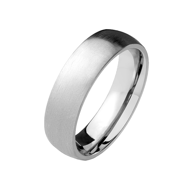 Timeless Vow - Unisex Solid Titanium Dome Ring with Brushed Finish