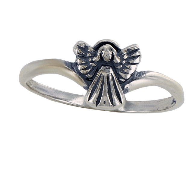 Tiny Angel of Protection - FINAL SALE Cute Angel Beautifully Crafted Sterling Silver Ring