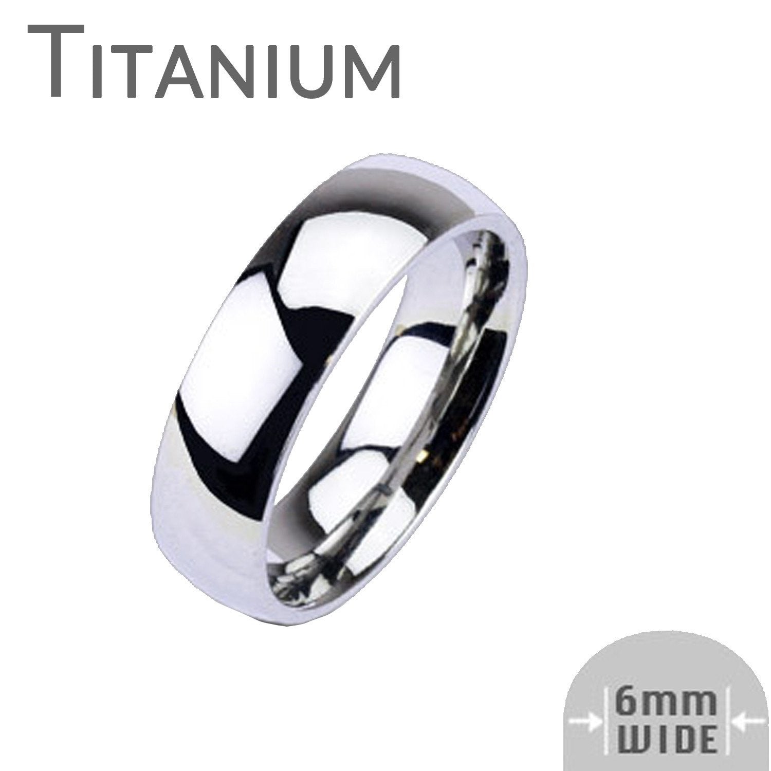 Tradition - Polished Titanium Traditional Design Wedding Ring
