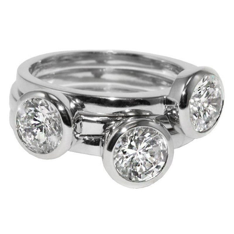 Treasured Trove - FINAL SALE Set of Three Silver CZ Stackable Rings
