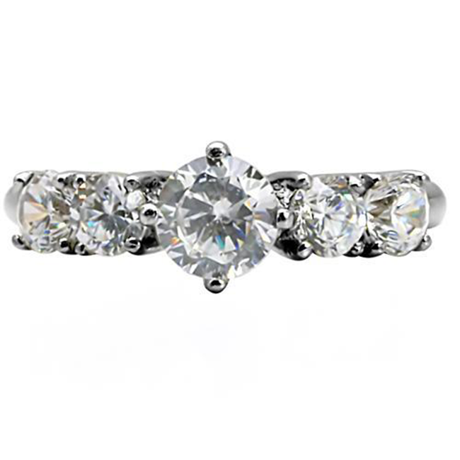 True Romance - Women's High Polished Stainless Steel Ring with AAA Grade CZ Clear Stones