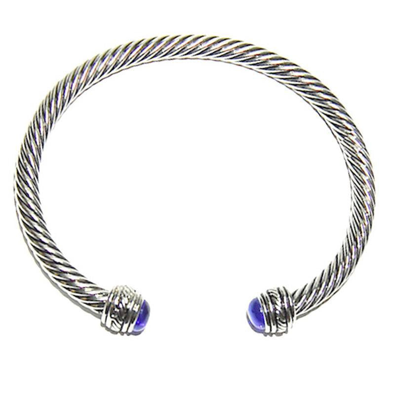 Twisted Blue - Dark Blue Stone Bangle